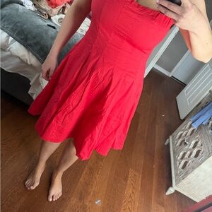 Staud wells mini dress in hibiscus color